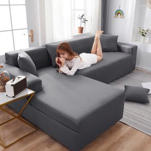Stuhlhussen, elastisches Ecksofa für Wohnzimmer, Chaiselongue, Couchbezug-Set, Sessel-Möbel-Schonbezüge für 2- und 3-Sitzer, L-Form
