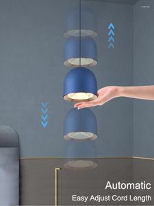 Pendellampor moderna lampor LED -lampan 7W belysning automatisk lyftjustering av hemmet sovrum takklocka ljuskrona för matsal