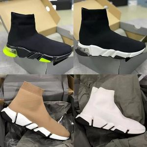 2022 Brand-Name Sports Shoes Casual Imitation Socks Shoes Technology 3D Knitting Fashion White Black Graffiti Sole With Box