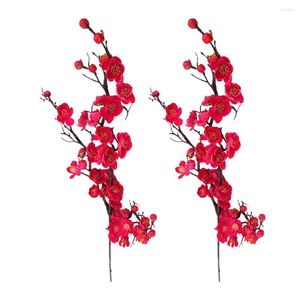 Decorative Flowers Silk Cloth Chinese Style Plum Blossom Simulation Theme Decorations Pastoral Living Room Accessories Party Artificial