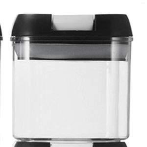 Storage Bottles 7x Food Containers Matte W/ Lids Airtight Portable Square Transparent Fresher Keeper For Spaghetti Snack Crops Pantry