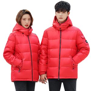 Kurze Daunenmantel Parkas Winter Paar Jacken Kapuzenoberbekleidung Herren Damen Verdickte warme Tops Abnehmbarer Hut Windjacken Plus Größe 4XL