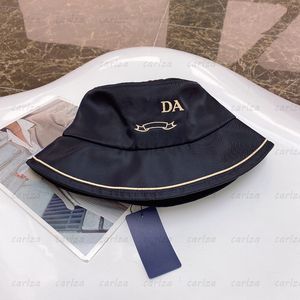 Fashion Gold Silk Letters Designer Bucket Hats Luxury Nylon Solid Sunhat Cap Herr Randig Autumn Hat Women Beanie Outdoor P Caps 5 F￤rg Ny