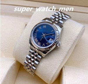 Lady's Watch Automatic Mechanical 179174 Steel 18K White Gold Bezel Blue Roman Dial Jubilee Band Woman 2813 Movement 26mm Sapphire Dive Ladies Fashion Lady Watches