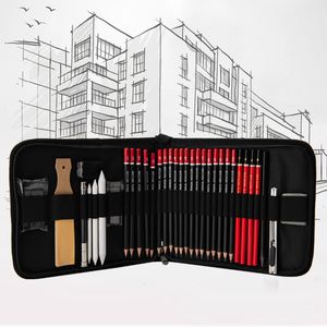 Fountain Pens 35pcs Sketch Pencil Set Professional Sketching Drawing Kit Wood Pencil Bags For Painter School Students Art Supplies 221130