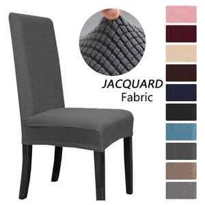 Chair Covers Thick Solid Color Elastic Polar Fleece Cover For Dining Room Office Detachable Household Jacquard