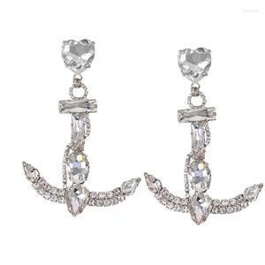 Dangle Earrings Silver Color Eardrop Handmade Beading Crystal Big Water Drop For Women Statement Shiny Long Pendientes Gift