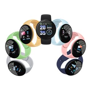 D18 Macaron Smart Watch Wristbands Round Smartwatches Blood Pressure Waterproof Sport Fitness Tracker Heart Rate Monitoring Men Women Smart Bracelets