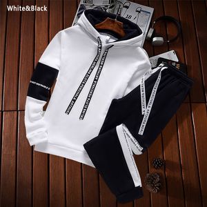 Tute da uomo Set da due pezzi Uomo Felpe con cappuccio Pullover Autunno Inverno Tuta da jogging Felpe con cappuccio Abbigliamento 221129