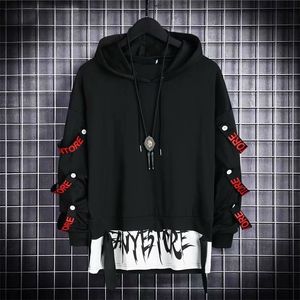 Herrtröjor tröjor houzhou hoodie sweatshirt casual svarta toppar techwear hip hop hajujuk lapptopp japansk streetwear sommar 221130
