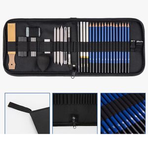 Fountain Pens 37pcs Professional Sketching Drawing Set Graphite Charcoal Pencil Kit Carrying Bag For Art Students School Painting Supplies 221130