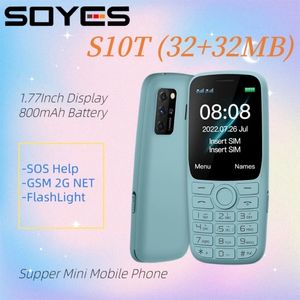 New Soyes S10T Ultra Thin Card Cell Phone Unlocked 2G GSM 800mAh 1.77'' Dual SIM Card Anti-drop Anti-slip FM Torch Student Elder Cellphone