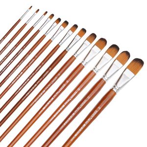 Painting Pens Dainayw 13pcs Filbert Brushes Professional Long Handle Paint Watercolor Brush For Oil Acrylic Nylon Hair 221130