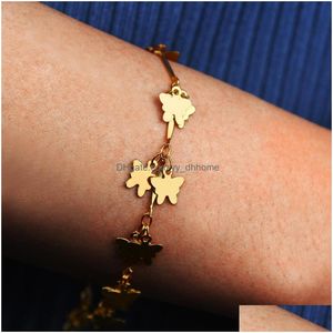 Bracelet Necklace Selling Butterfly Necklace Bracelet Set Fashion Small Fresh Female Drop Delivery Jewelry Sets Dhhrd