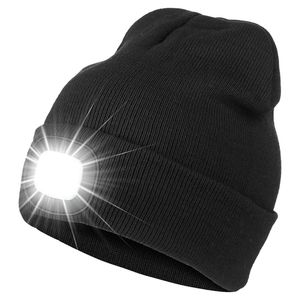 Decorazioni natalizie Berretto illuminato a LED Hip Hop Uomo Cappello lavorato a maglia Inverno Caldo Caccia Campeggio Regali da corsa per le donne Cappellini da pesca all'aperto 221130