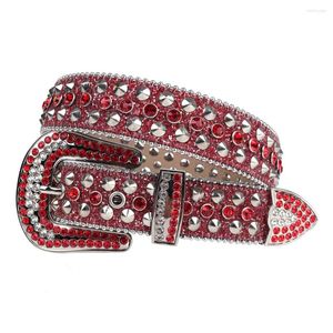 B￤lten Rivet Belt Menwomen's Diamond Studded Rhinestones Pin Buckle Designer Kvinnlig midja f￶r jeans Cinturones Para Mujer