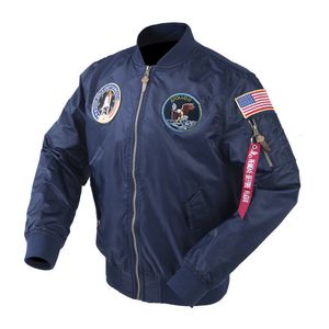 Mens Jackets Autumn Apollo Thin 100th Space Shuttle MA1 Bomber Hiphop US Air Force Pilot Flight Korean College Jacket for Men 221129