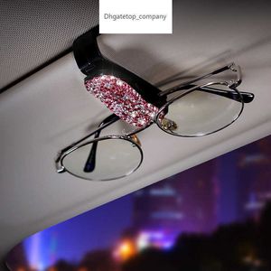 1X Car Vehicle Sun Visor Sunglasses Eyeglasses Glasses Holder ABS Clip Credit Card Package ID Storage Bag with Diamond Hand-Made