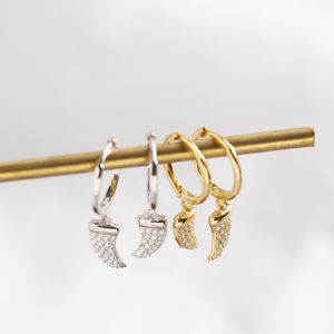 S925 Sterling Silver Hoop Huggie ￶rh￤ngen Metal 18K Guldpl￤terad geometrisk diamantvattor h￤ngande ￶ronringar ￶ron sp￤nne f￶r kvinnliga smycken