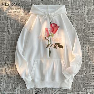 Men's Hoodies Sweatshirts Design Rose Print Men Clothing Hooded Harajuku Unisex Chic Baggy Teens Cool Ulzzang All match Vitality Personality Cozy 221129