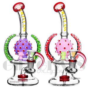 9 inç nargile ABD cam boynuzlar dab teçhizat cam bong sigara su borusu Bubblers bongs petrol kuleleri 14mm kuvars banger ve kase