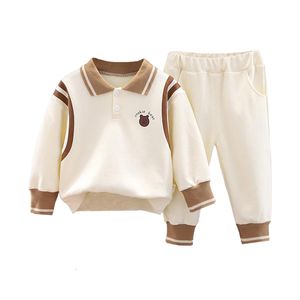 Giyim Setleri Toddler Çocuk Çocuk Sonbahar Çocuklar Tops Pants Pantolon Spor Çocuk Giysileri Erkek Terzini 221130 için