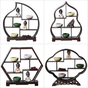 Nyhetsartiklar Multi -m￶nster Solid tr￤ d￶rr Frame Material Antik Display Redwood TEAPOT GIFT HILL Craft Home House 221129