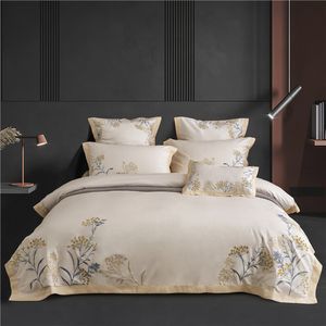 Bedding sets Luxury 60S Egyptian Cotton Embroidered Set for King Size Bed Sheet Pillowcase Duvet Cover 4pcs Home and el 221129