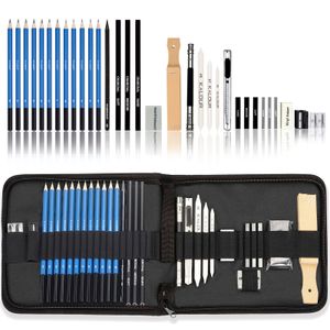 Fountain Pens 1Set 33 Parça Sketch Kalem Naylon Pencil Torba Set Set Aracı Sanat Çizim Kalem Freehand Graffiti Art Fırça Sanat Malzemeleri 221130