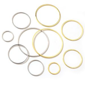20pcs 15/20/25/30/35/40mm Stainless Steel Gold Plated Earrings Rings Big Circle Ear Wire Hoops Pendant DIY Jewelry Findings