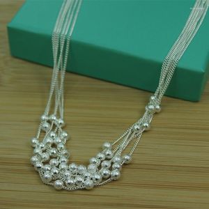 Catene BABYLLNT 925 argento multi-catena uva perline collana a sfera liscia catena per le donne regalo di gioielli di moda di fidanzamento di nozze