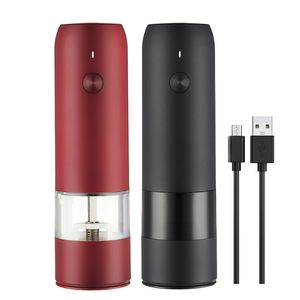 Mills Electric Pepper Grinder Recarregável USB Automático e Sal Mill com LED LUZ RÁPIDO 221130