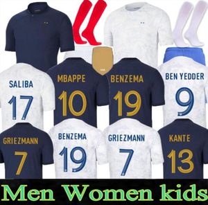 Maillots de Football 2022 Koszulki piłkarskie Puchar Świata Benzema piłka nożna Mbappe Griezmann Hernandez Dembele MAILLOT Zestaw stóp