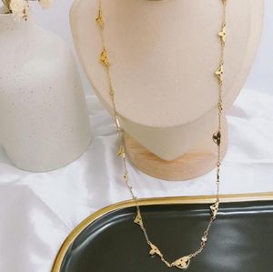Moda donna placcato oro 18 carati collana in acciaio inossidabile designer collane girocollo lettera catena pendente cristallo cubic zirconia gioielli da sposa regalo X067