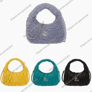 Fashion style bags casual handbag Mi Wander Sheepskin Mini Hobo Totes purses Womens classic chain Cross body Shoulde bag luxury designer