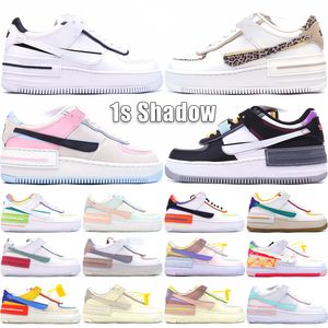 Top F 1 Shadow Low Women Casual Shoes Leather 1s Designer Leopard Spiral Sage Coconut Milk Barely Green Crimson Tint Flat Outdoor Tennis Sneakers Size 36-40