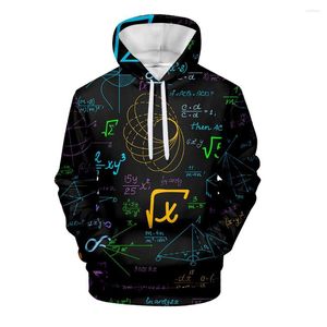 Mens Hoodies harajuku Science Formula 3D Kids Sweatshirt Colorful Print Man kvinna Streetwear rolig matematik Logistik kemi Kpop Tops