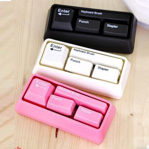 Reklam Display Equipment 4 PCS Keyboard Hole Puncher Stapler Keyboard Brush Magnetic Clip Dispenser Stationary Set for Office GK99 221130