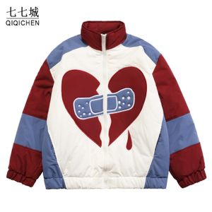 Jackets masculinos Spring Varsity Jacket Men Women Love Band Aid Padrão de beisebol Baseball