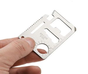 11 w 1 narzędzia wielofunkcyjne Polowanie na kemping Survival Pocket Nóż Karta kredytowa Karta kredytowa Stal nierdzewna sprzęt na zewnątrz EDC Tools3185158