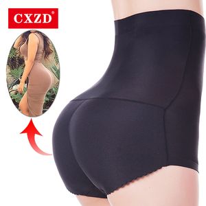 Womens Shapers CXZD Women Fake Ass Butt Lift Briefs Seamless Underwear High Waist Tummy Control Shaper Hip Up Padded Push Panties 221130