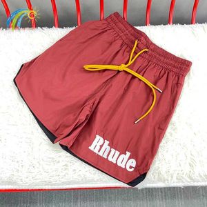 Shorts masculinos homens mulheres casal casual borgonha shorts dentro de malha alta rua bordado praia shorts calças t221129