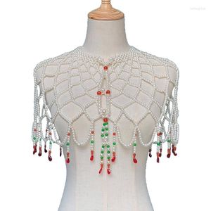 Naszyjniki wiszące luksusowy bankiet damski Abs Pearl Shawl Naszyjnik