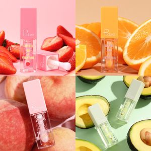 Pudaier Strawberry Peach Moisturizing Plumping Lip Gloss Nutritious Transparent Liquid Lipstick Oil Clear Lipgloss