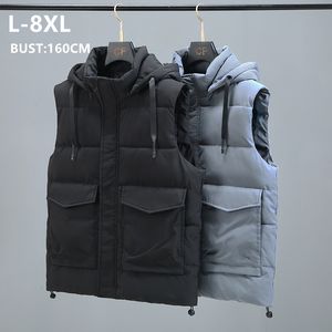 Mens Vests Men Winter Sleeveless Jacket Cargo Boys Hoodies Thick Clothing Plus Size 6XL 7XL 8XL Warm Male Waistcoat 221130