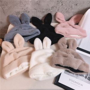 Beanieskull Caps Fashion Womens Hatts Autumn Winter Lamb Plush Soft Cute Ears Warm Panama Casual Skull Knittad Cotton 221129