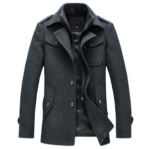 Cappotto invernale da uomo in misto lana Cappotto invernale Giacche slim fit Capispalla moda Uomo caldo Giacca casual Pea Plus Size M4XL 221130