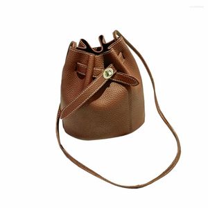 Scatole portaoggetti Accessori per le vacanze di grande capacità da donna Borsa a secchiello regalo casual solida in pelle PU portatile a tracolla con tracolla singola