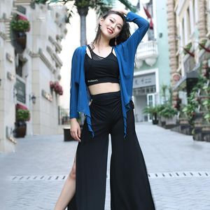 Scene Wear Autumn Belly Dance Costume Women's Fashion Sexig Top Trousers Cardigan Oriental Performance Suit