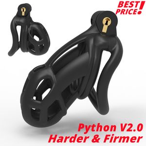 Cockrings Clearance Price Mamba Python V20 Cock Cage 3D Design Custom Chastity Device Lightweight Curved Penis Ring Cobra Adult Sex Toys 221130